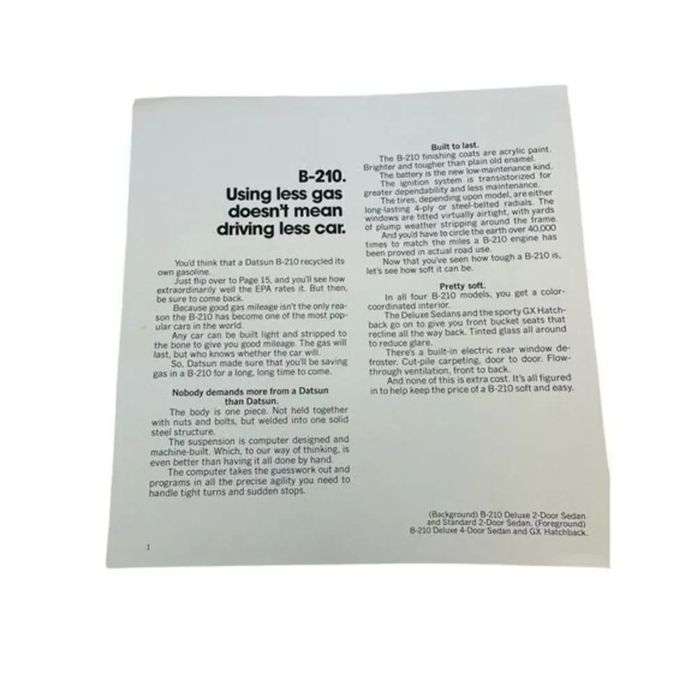 1978 DATSUN DLX COLOR CATALOG Brochure 18 Page 280Z Trucks‎ 510 200SX Nissan